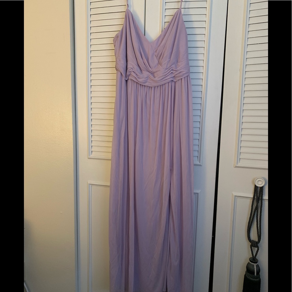Lavender bridesmaid dress long